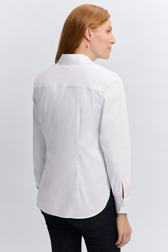 Sabine Stretch Matte Sateen Tie Long Sleeve Shirt