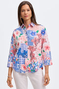 June Plus Springtime Collage 3/4 Sleeve Shirt