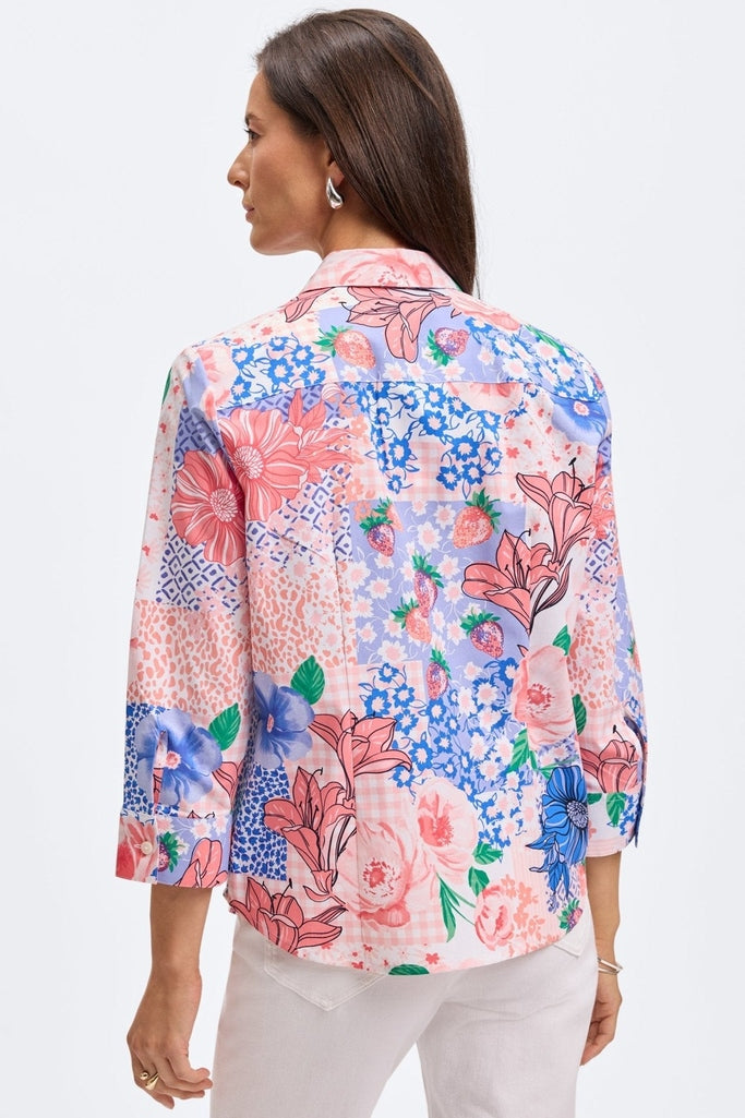 June Plus Springtime Collage 3/4 Sleeve Shirt