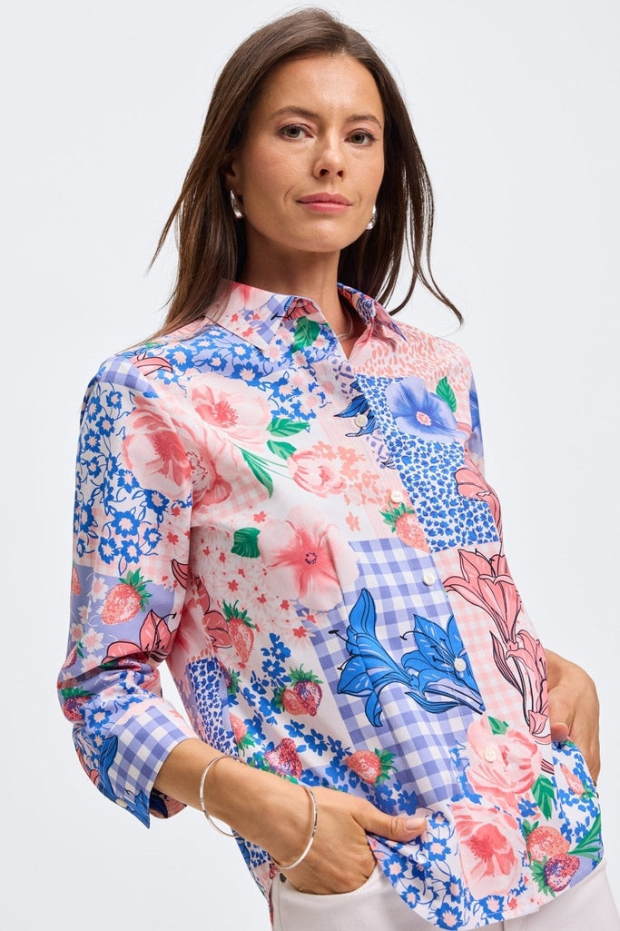 June Plus Springtime Collage 3/4 Sleeve Shirt