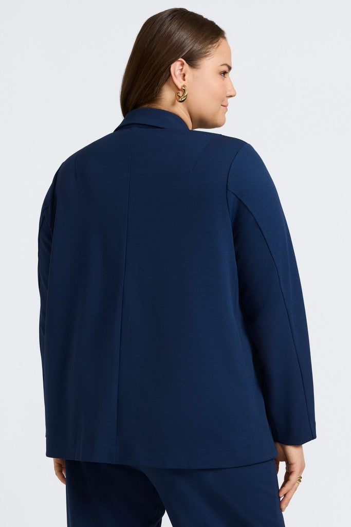 Morgan Plus Knit Crepe Long Sleeve Blazer