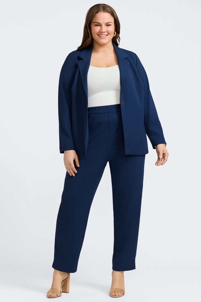 Morgan Plus Knit Crepe Long Sleeve Blazer