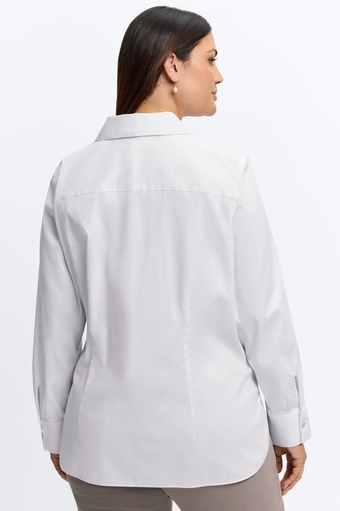 Sabine Plus Stretch Matte Sateen Tie Long Sleeve Shirt