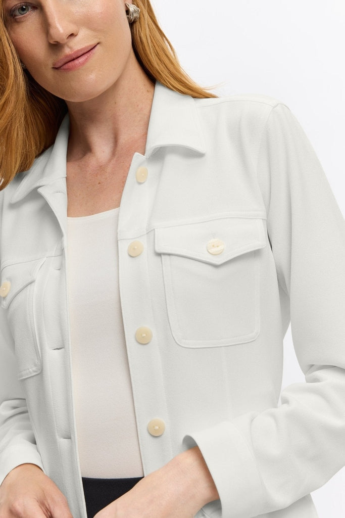 Stella Knit Crepe Long Sleeve Belted Jacket