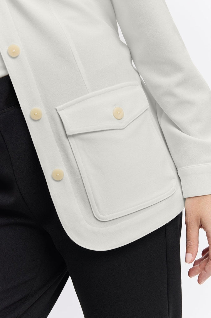 Stella Knit Crepe Long Sleeve Belted Jacket