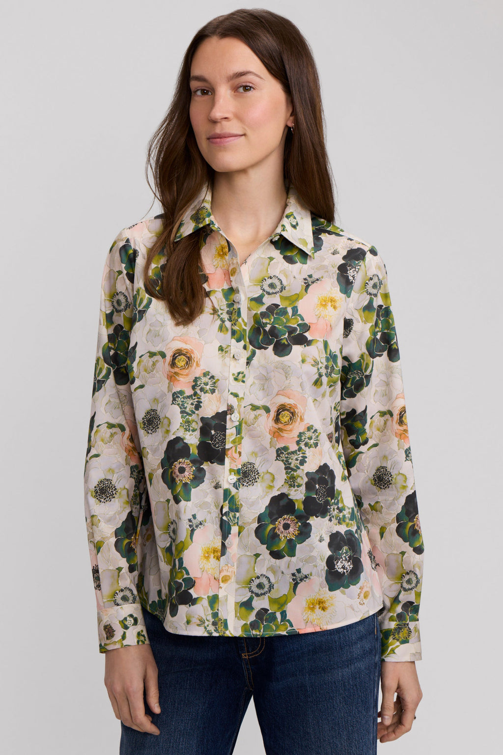 Hampton Painted Bouquet Long Sleeve Shirt
