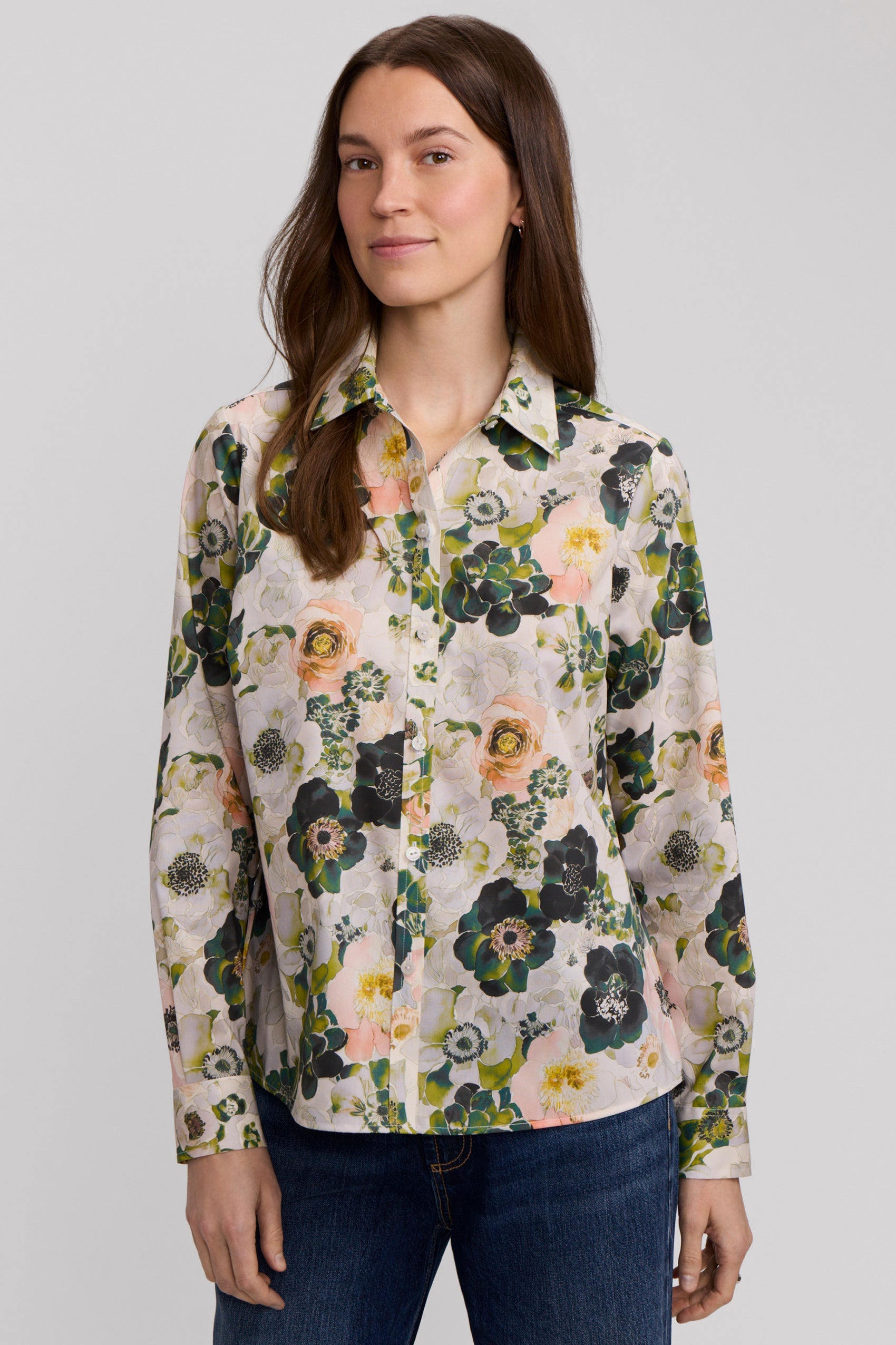 Hampton Painted Bouquet Long Sleeve Shirt
